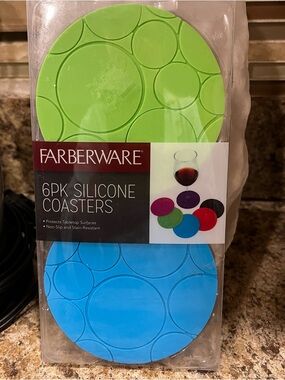 Farberware Colorful  Silicone Coaster Set 6 Pack